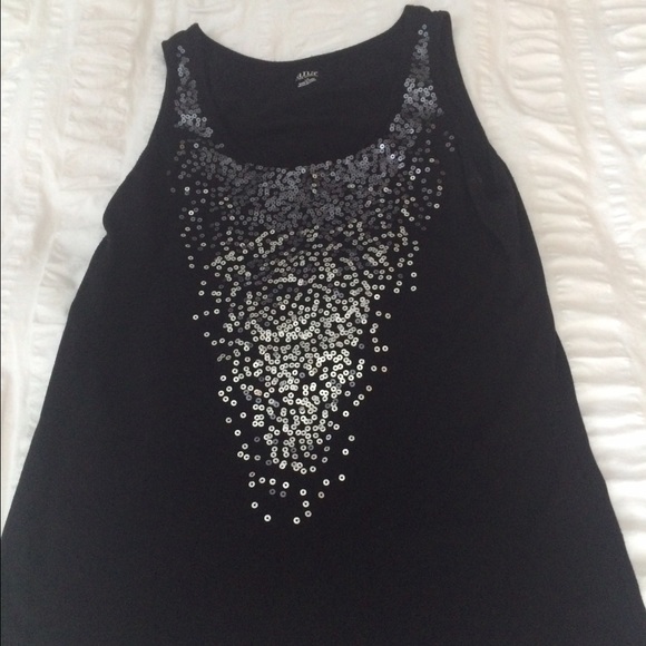 Black tank with sequin detail