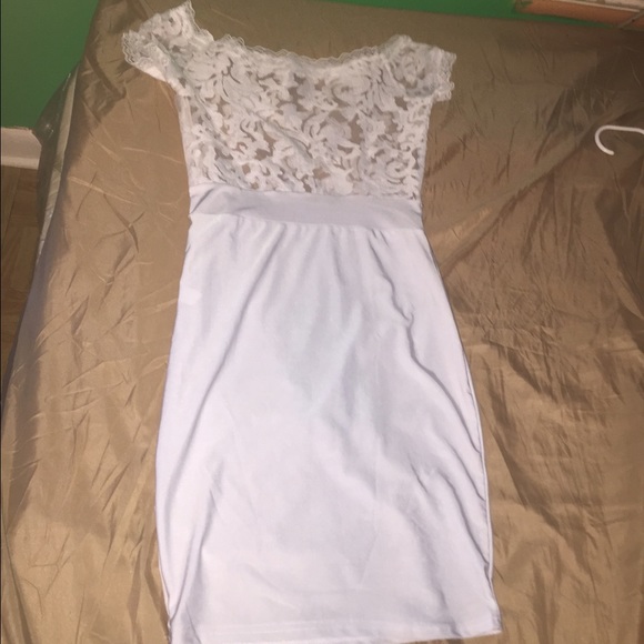 White lace flower dress