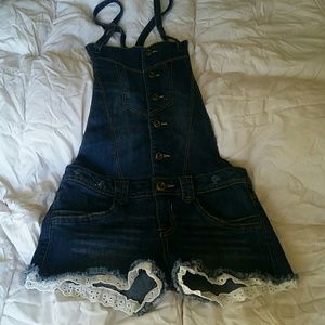Super cute cross back overalls