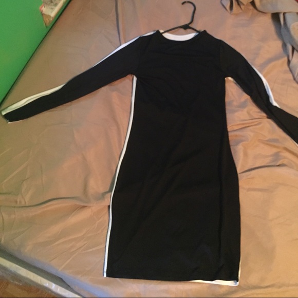 Black and white spandex dress