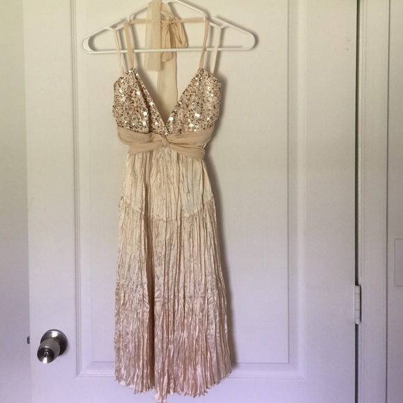 BCBGMaxAzria NWT Beaded Halter Dress