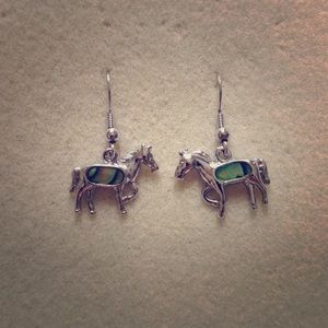 Silver horse earrings