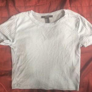 Blue Ribbed Crop Top