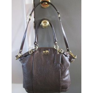 Coach chocolate leather Madison Lindsey satchel