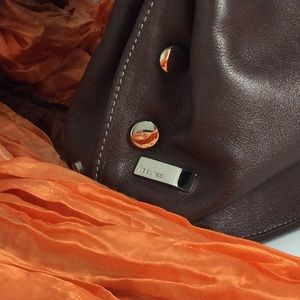 Small Perlina Brown Leather Handbag