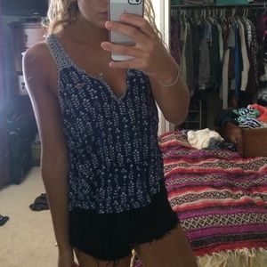 Hollister Blue Flowy Tank