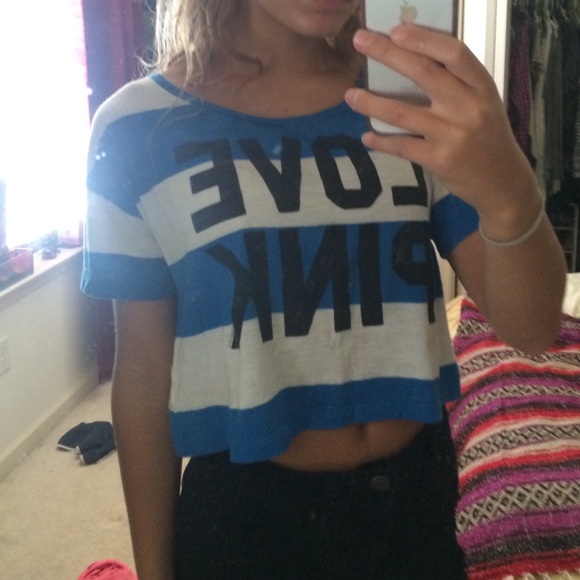 Striped blue/white PINK shirt