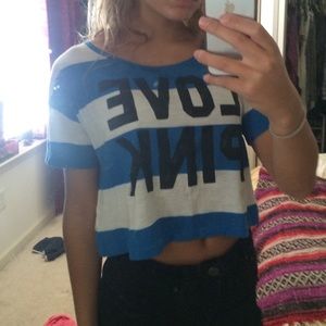 Striped blue/white PINK shirt