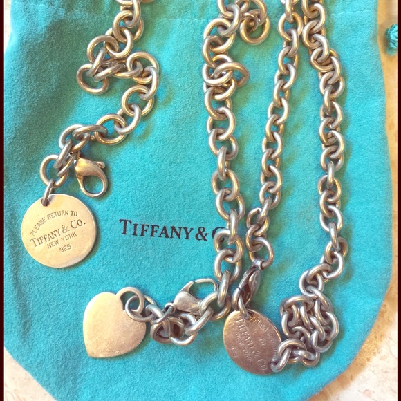 Authentic Tiffany and Co bracelets and necklace.