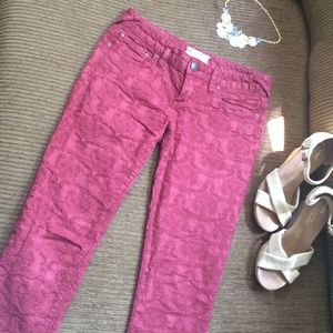Maroon Free People textured pants