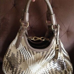 Cole Haan leather woven handbag