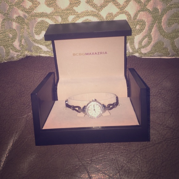 Bcbg rhinestone leather watch