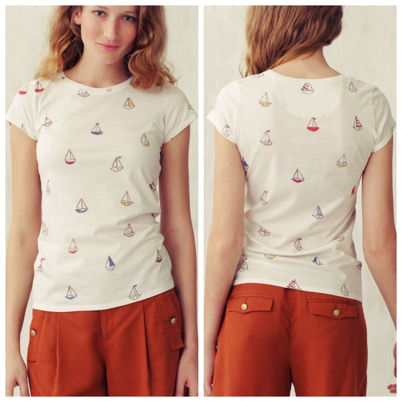 Anthropologie PILCRO Sailboat Printed Boy Tee - Picture 2 of 3