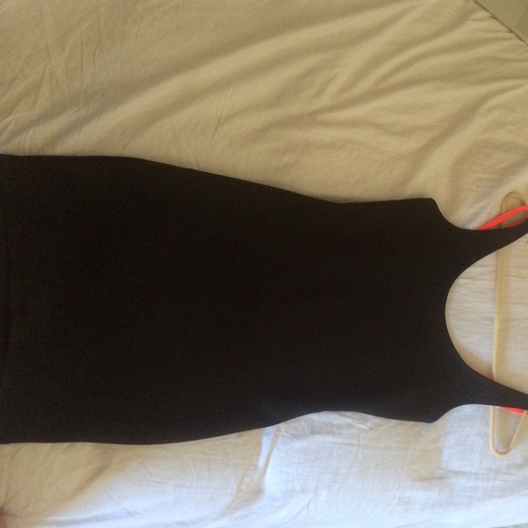 Black / neon orange dress