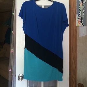 Dark blue, black and light blue dress😊