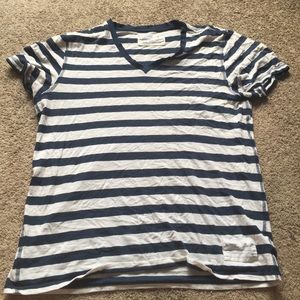 Express male V neck striped shirt