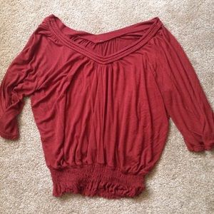 Rust colored long sleeve shirt