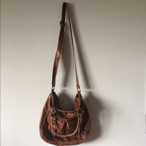 Brown cross body purse
