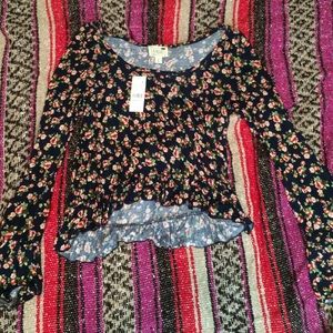 Floral LA Hearts crop top