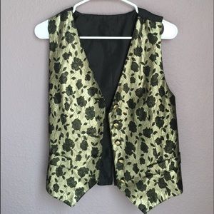Gold floral vest