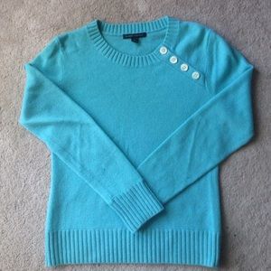 Light blue wool and cashmere sweater.