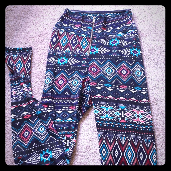 Navy blue with design leggings