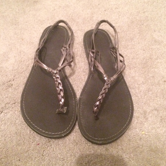 Grey Metallic Sandals