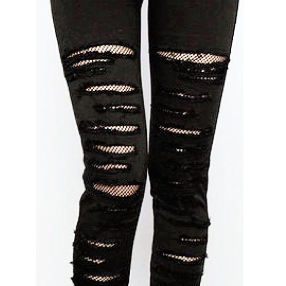 Ripped Fishnet Pants