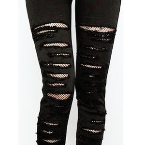 Ripped Fishnet Pants