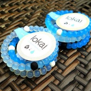 blue and clear lokai bracelets