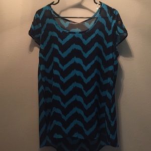Navy and blue chevron blouse