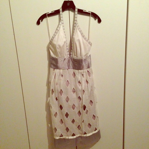 Catherine Malandrino silver/white cocktail dress