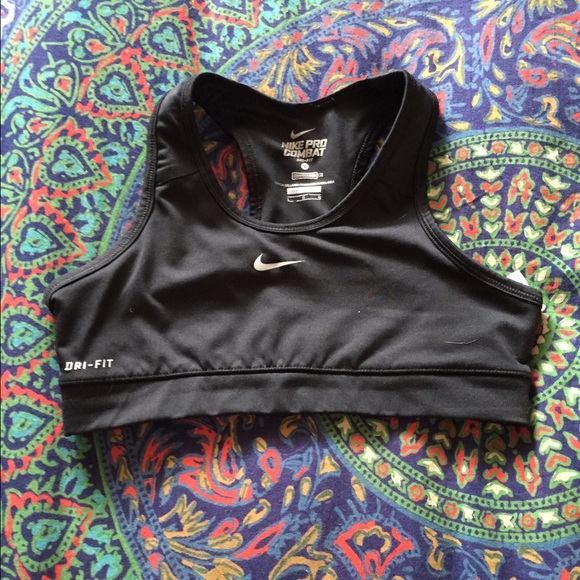 Black Nike Pro Combat Racerback jog bra.