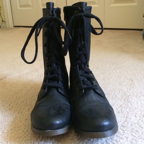 Black combat boots