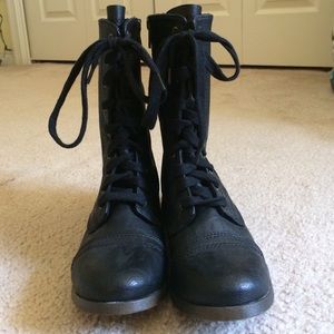 Black combat boots