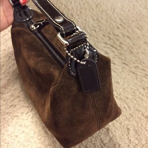 Small brown leather coach purse