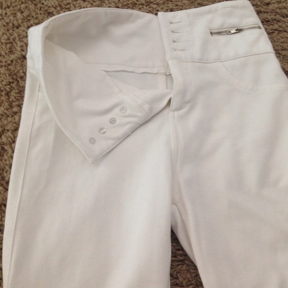 High waisted cloth white pants - Picture 3 of 4