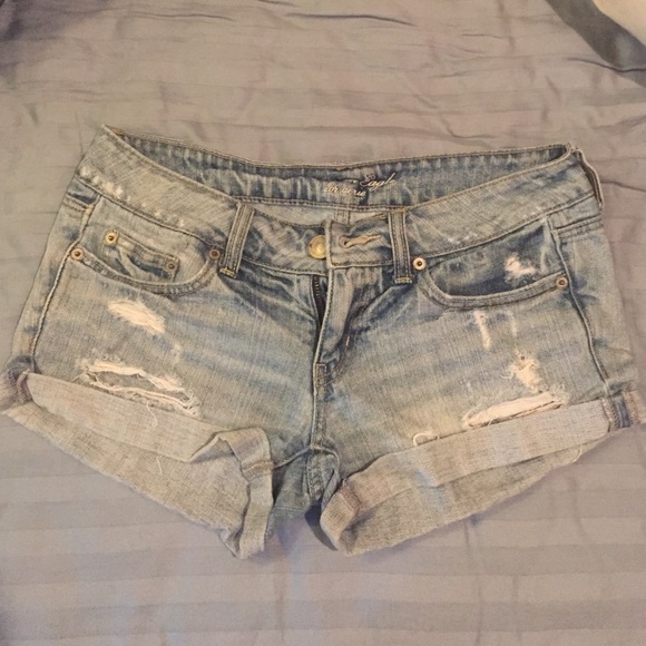 Denim short shorts