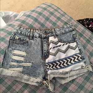 High waist jean shorts