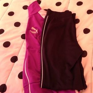 Workout sweats and zip up