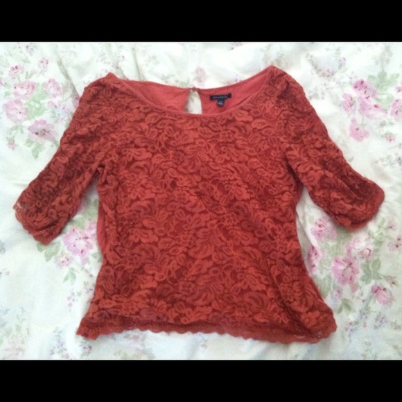 Lace american eagle top