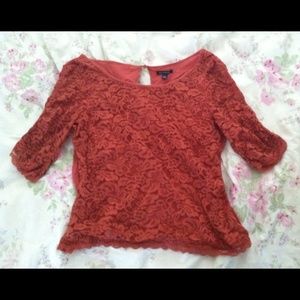 Lace american eagle top