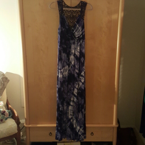 Tie dye and crochet  sun dress.