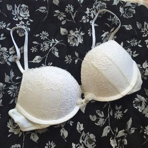White Lace Push Up Bra