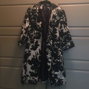 EUC Black and White Long Coat from Forever 21