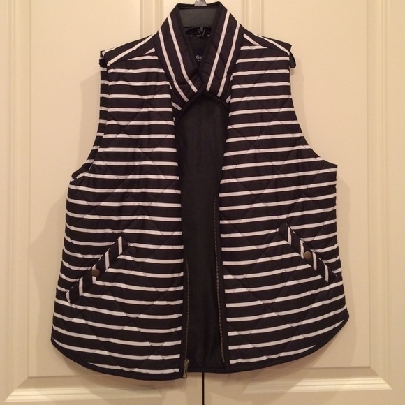 Black and White Puffer Vest