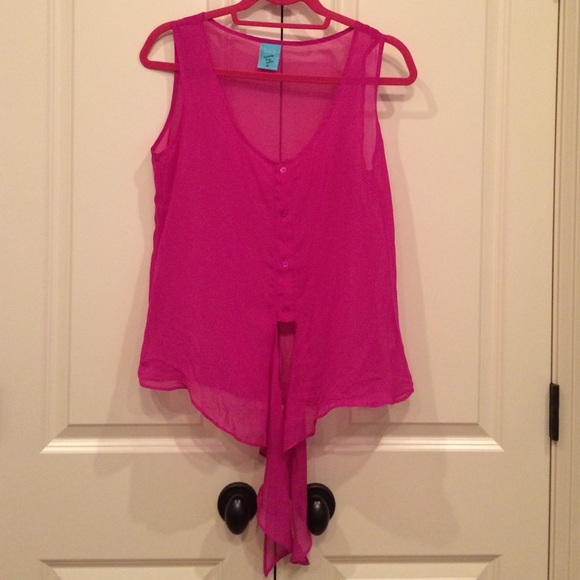 Front Tie Chiffon Top - Picture 1 of 2