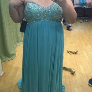 Teal prom dress