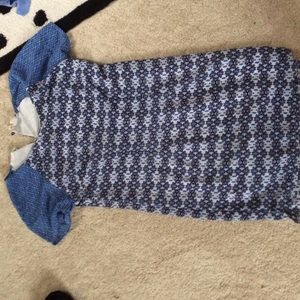 Blue and white dress