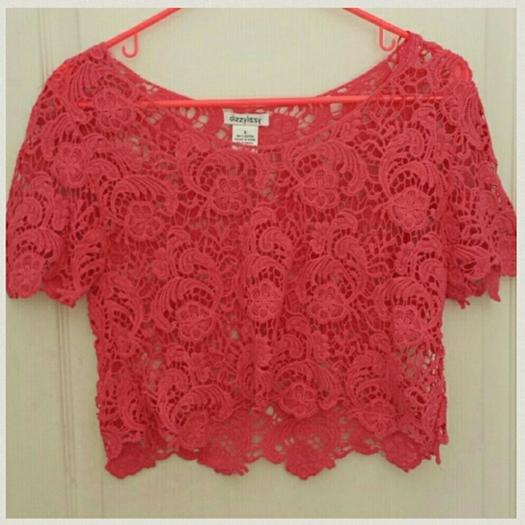 Pink Crop Top Short Sleeve see through - Picture 4 of 4